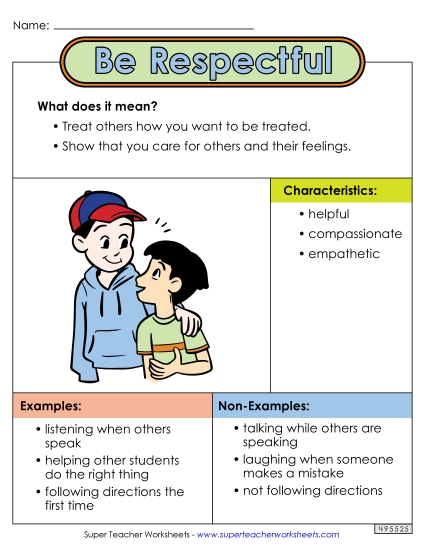 Be Respectful Anchor Chart