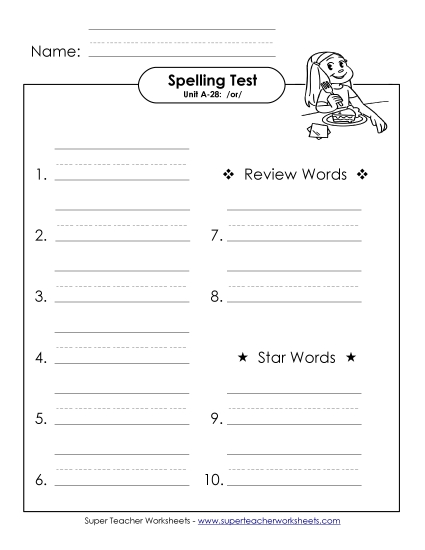 Spelling Test (A-28)