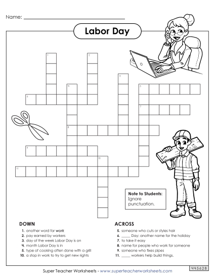 Labor Day Crossword Puzzle