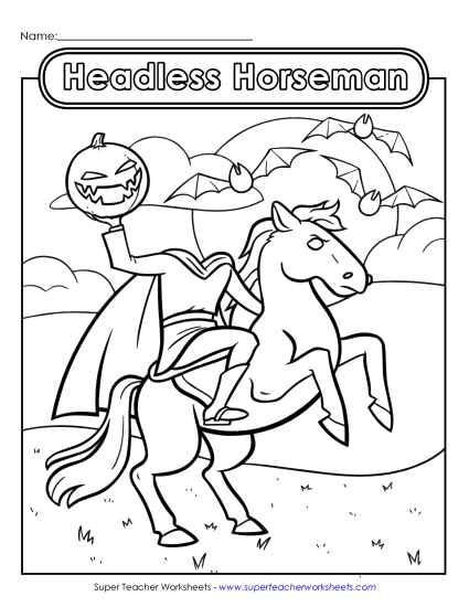 Headless Horseman Halloween Worksheet