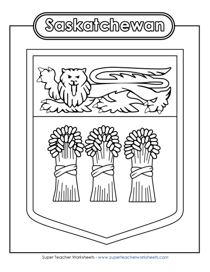 Saskatchewan Escutcheon (Black & White)