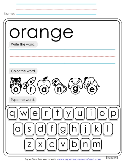 Write, Color, Type: Orange