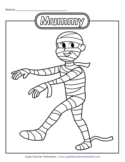 Mummy Halloween Worksheet