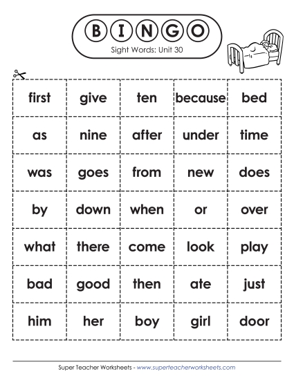 Sight Word Bingo (Unit 30)