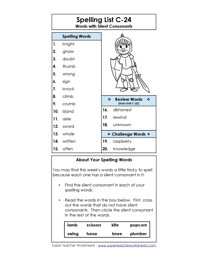 Spelling List C-24
