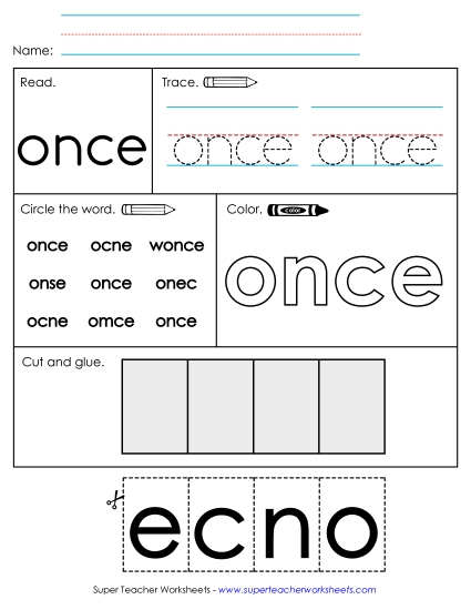 Worksheet 2: Once