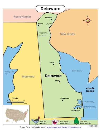 Map of Delaware