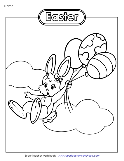 Coloring Page: Easter Balloons