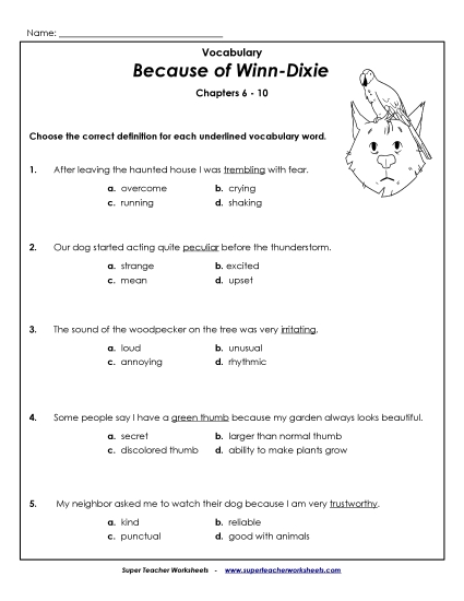 Vocab. for Chapters 6-10