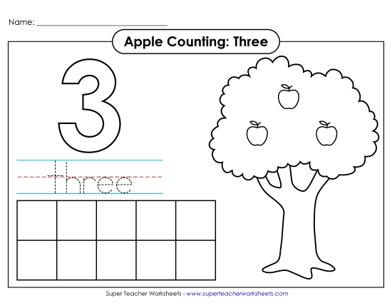Apple Counting Mat: Three