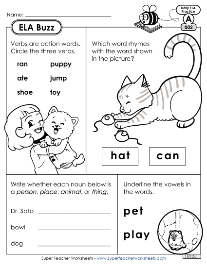Daily ELA Review - ELA Buzz Free Printable Worksheet