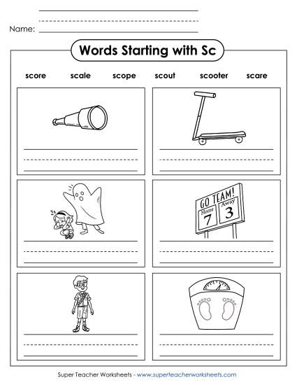 Writing Words that Start with SC