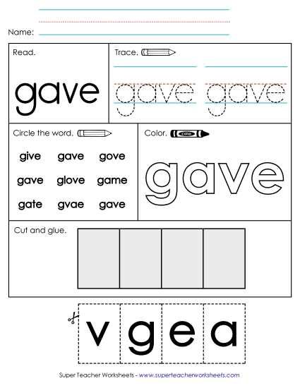 Worksheet 2: Gave