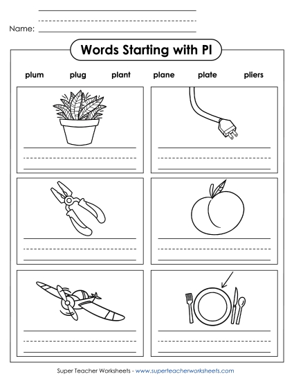 Writing Words that Start with PL