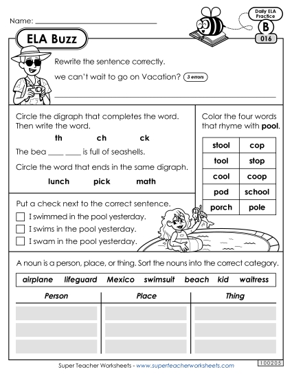 ELA Buzz: Week 4<br>Worksheets 16 through 20
