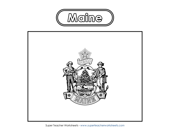 Maine Flag Coloring Page