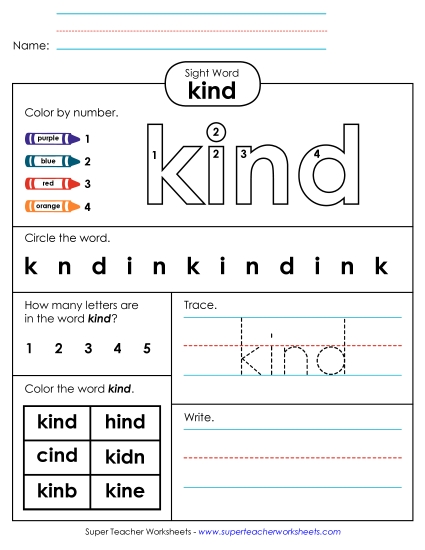Worksheet 4: Kind