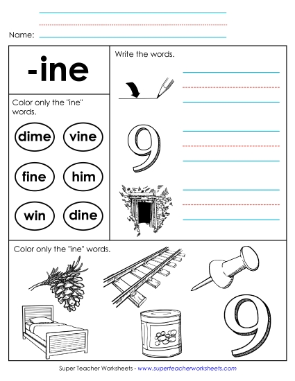 Worksheet 2 (-ine Words)