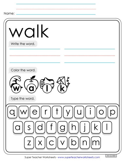 Write, Color, Type: Walk