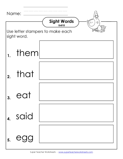 Letter Stampers (Unit 8)