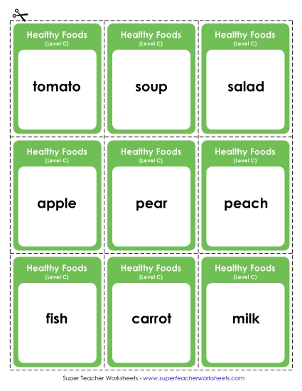 Flashcards (C-Healthy Foods)