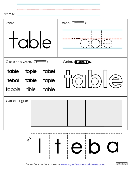Worksheet 2: Table