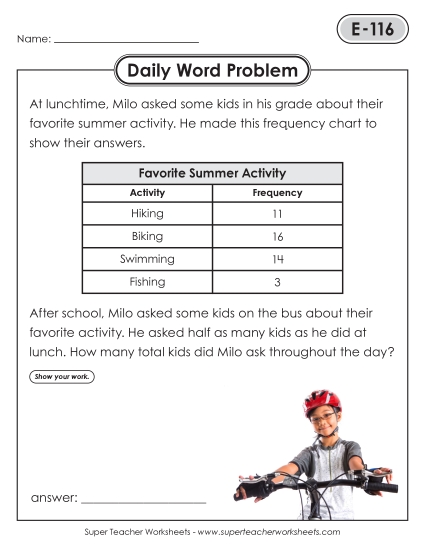 Daily Word Problems <br>E-116 through E-120