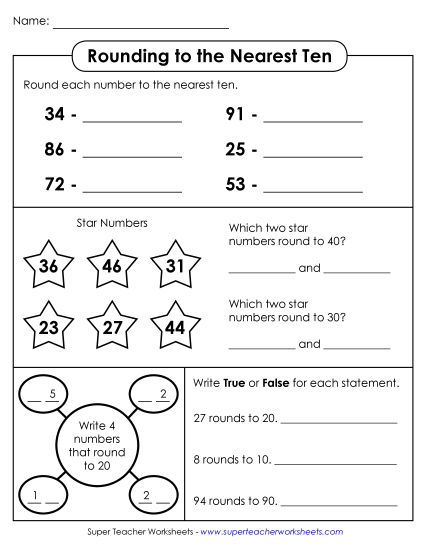 Rounding Free Printable Worksheet
