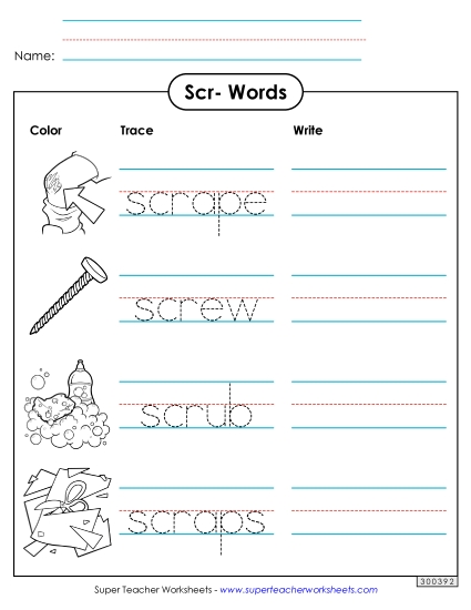 Trace and Write (Scr- Words)
