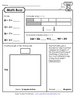 Math Buzz: Week 28<br>Worksheets 136 through 140