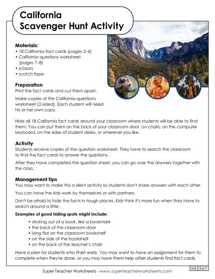 California Scavenger Hunt