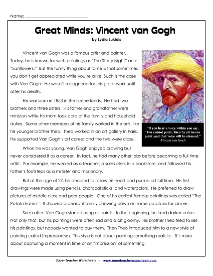 Great Minds: Vincent van Gogh 