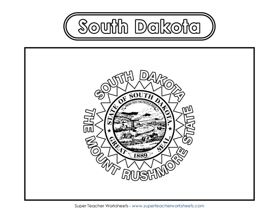 South Dakota Flag Coloring Page