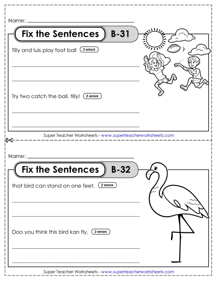 Fix the Sentences B-31 through B-35