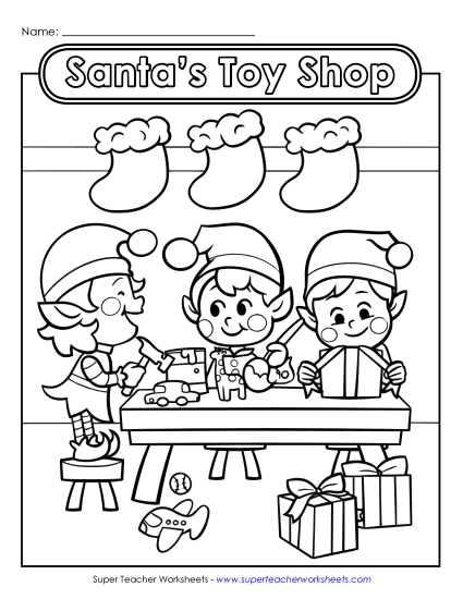 Santa\'s Toy Shop Christmas Worksheet