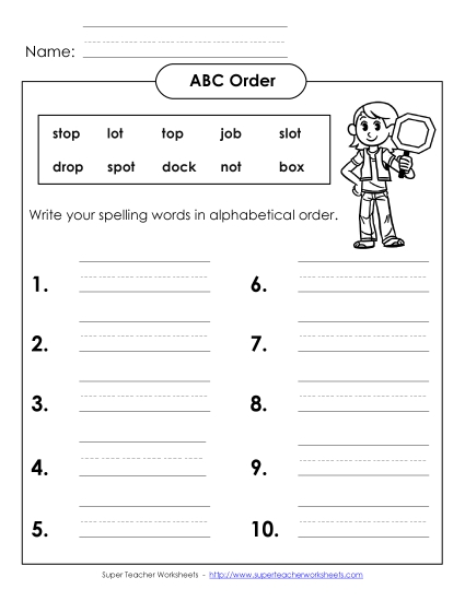 ABC Order - Write (B-4)