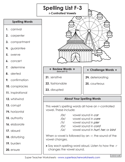 Spelling Word List (F-3)
