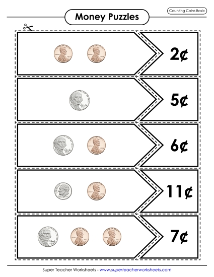 Counting Coins Matching Puzzle (Basic)