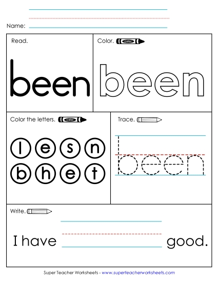 Worksheet 1: Been