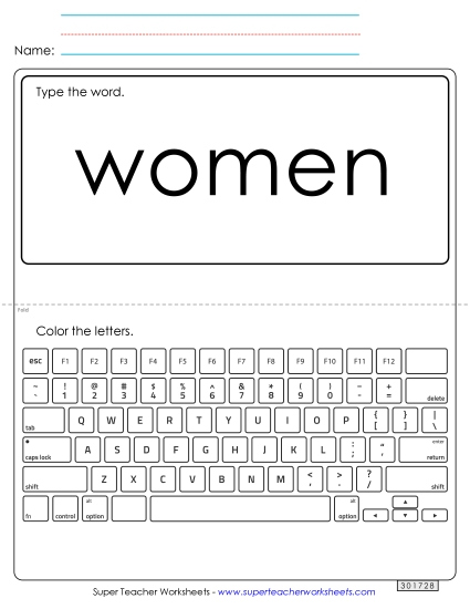 Type the Word: Women