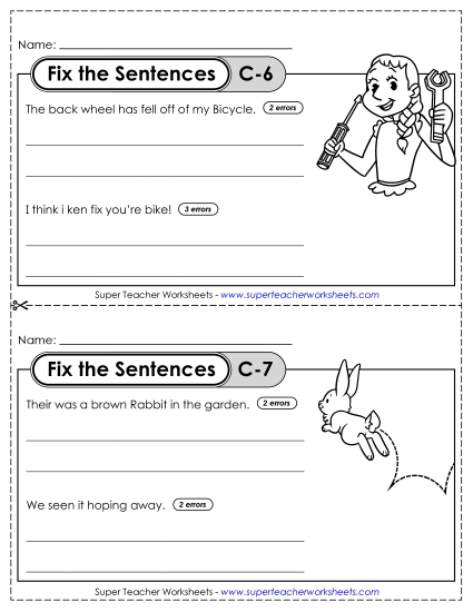 Fix the Sentences C-6 through C-10