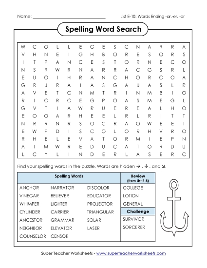 Word Search (E-10)