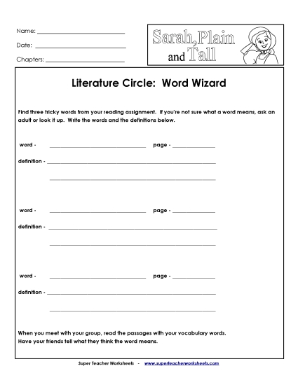 Literature Circles: Word Wizard