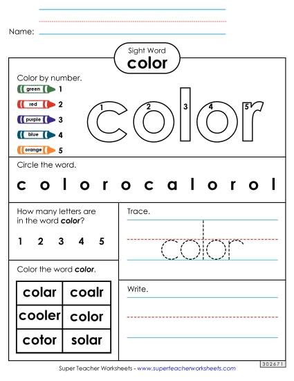 Worksheet 4: Color