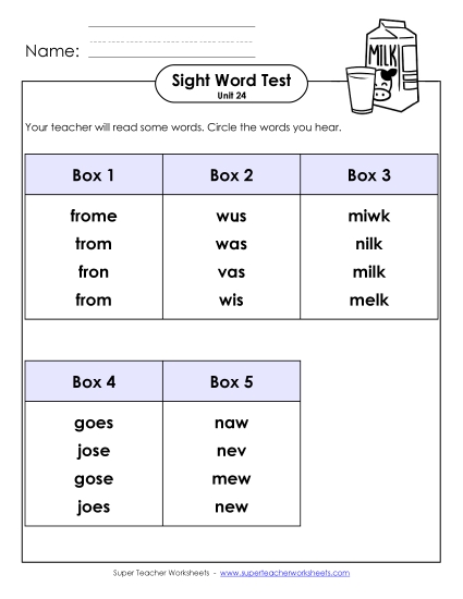 Whole Class Test (Unit 24)