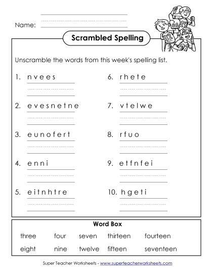 Unscramble (B-Number Words)