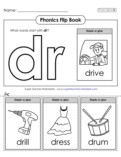 Phonics Flip Book (Dr-)