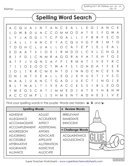 Word Search (F-20)