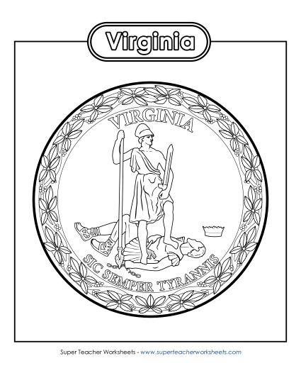 Virginia State Seal (Black & White)