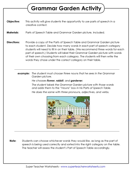 Grammar Garden Activity